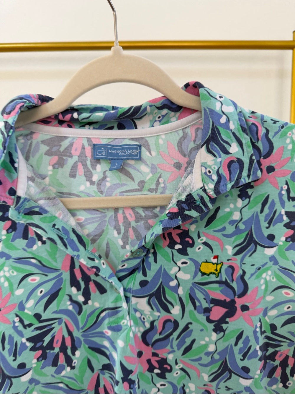 Magnolia Women's Floral Tank Top - Mint, Pink & Navy Accents